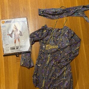 Disco Darling- California Costumes Disco Outfit- dress, head wrap and necklace